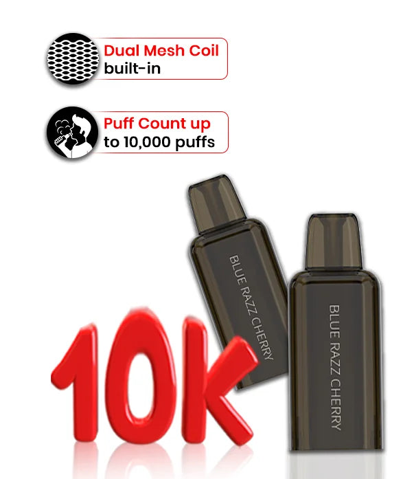Features 1_Blue_Razz_Cherry_Bash_Vape_Echo_Pro_10K_Prefilled_Pods