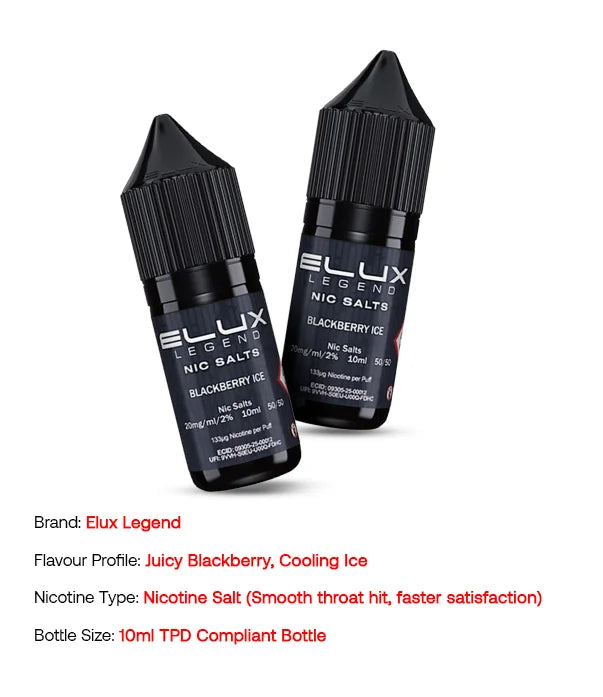 blackberry ice vape juice Elux Blackberry Ice Nic Salt 10ml Pod Juice-3 For £12