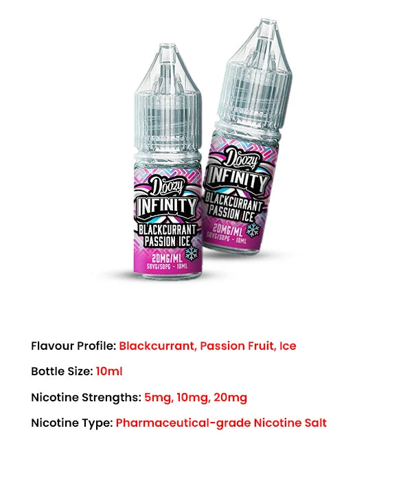 2nd_Blackcurrant_Passion_Ice_Doozy_Infinity_10ml_Nic_Salt_E_Liquid_features