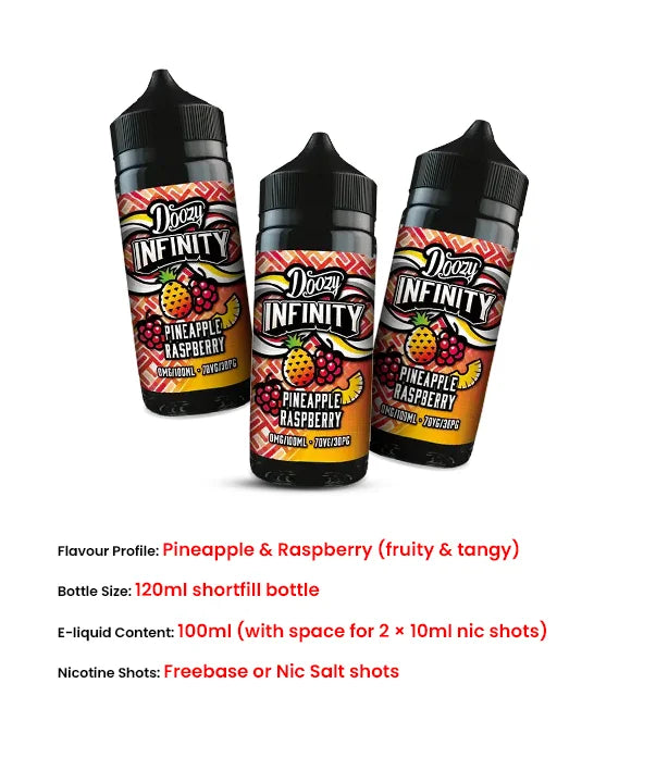 2nd_Pineapple_Raspberry_Doozy_Infinity_100ml_7030_Shortfill_E_Liquid_features