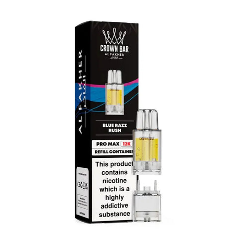 Al Fakher Crown Bar Pro Max 12K Prefilled Pods - Blue Razz Rush