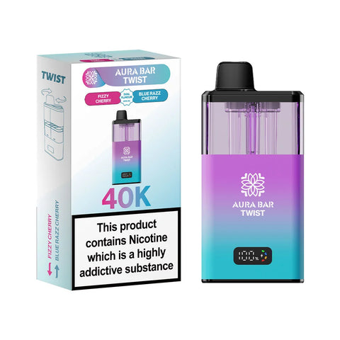 Aura Bar Twist 40K Prefilled Pod Kit - Fizzy Cherry / Blue Razz Cherry