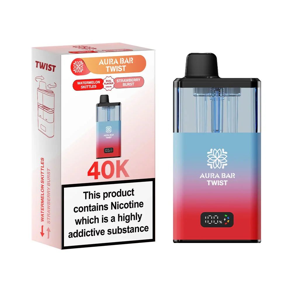 Aura Bar Twist 40K Prefilled Pod Kit - Watermelon Rainbow / Strawberry Burst