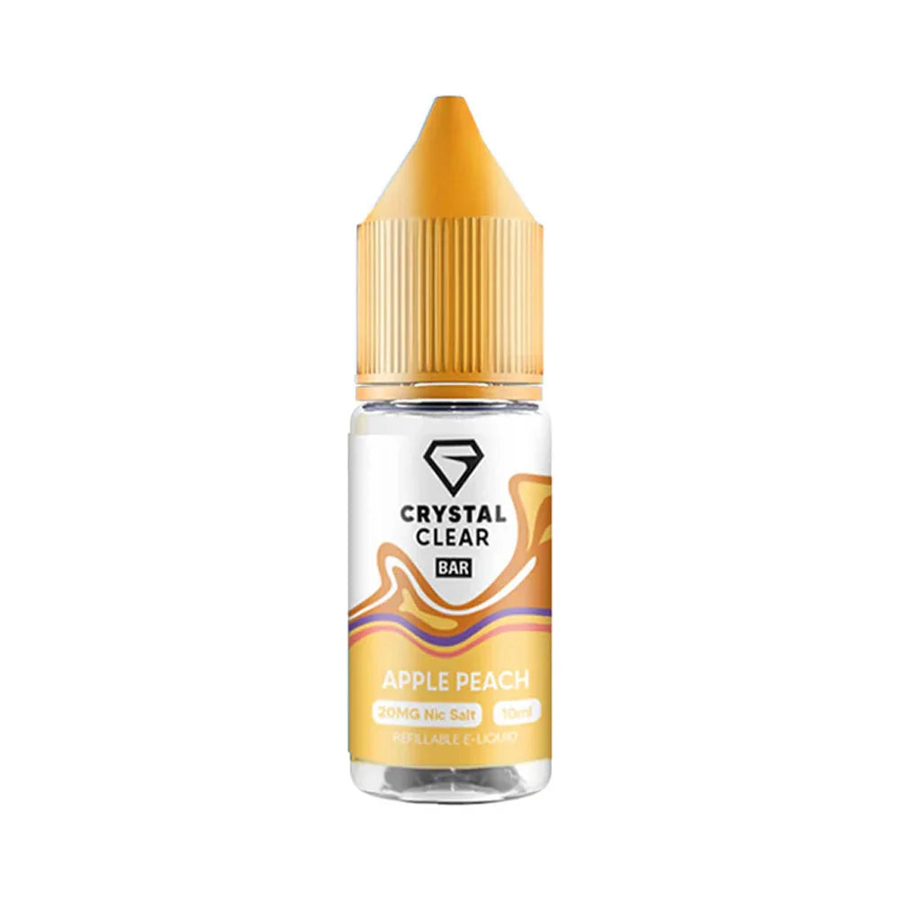 Crystal Clear Bar 10ml Nic Salt E Liquid - Apple Peach