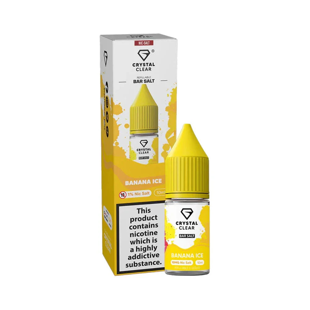 Crystal Clear Bar 10ml Nic Salt E Liquid - Banana Ice