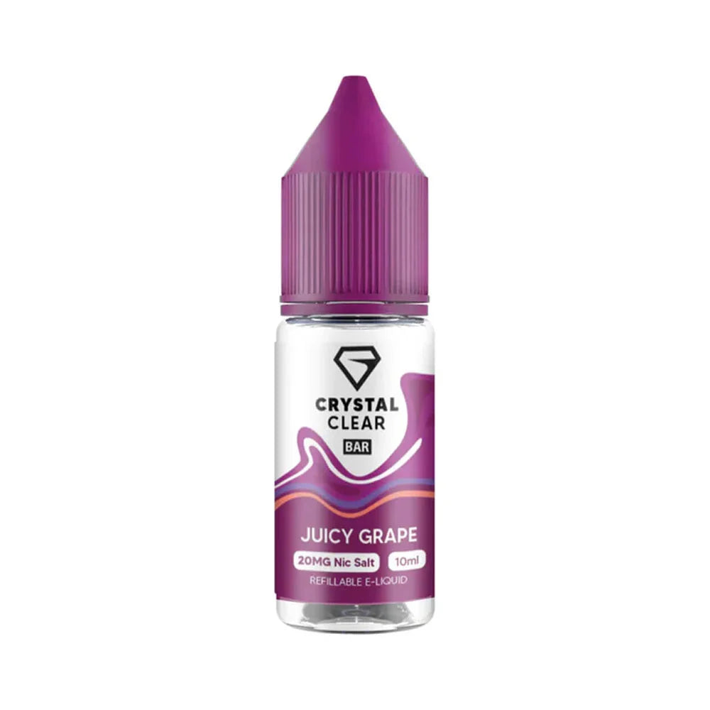 Crystal Clear Bar 10ml Nic Salt E Liquid - Juicy Grape
