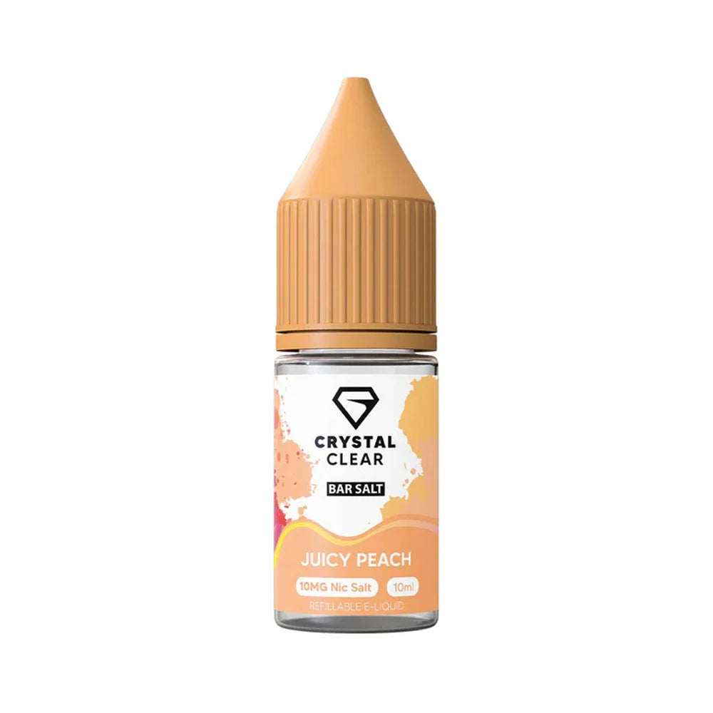 Crystal Clear Bar 10ml Nic Salt E Liquid - Juicy Peach