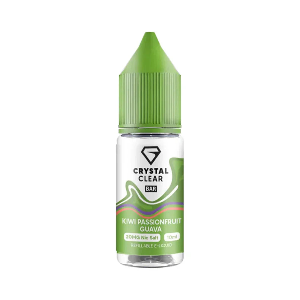 Crystal Clear Bar 10ml Nic Salt E Liquid - Kiwi Passionfruit Guava