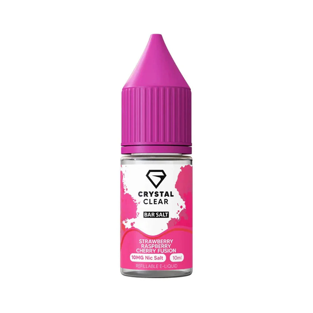 Crystal Clear Bar 10ml Nic Salt E Liquid - Strawberry Raspberry Cherry Fusion