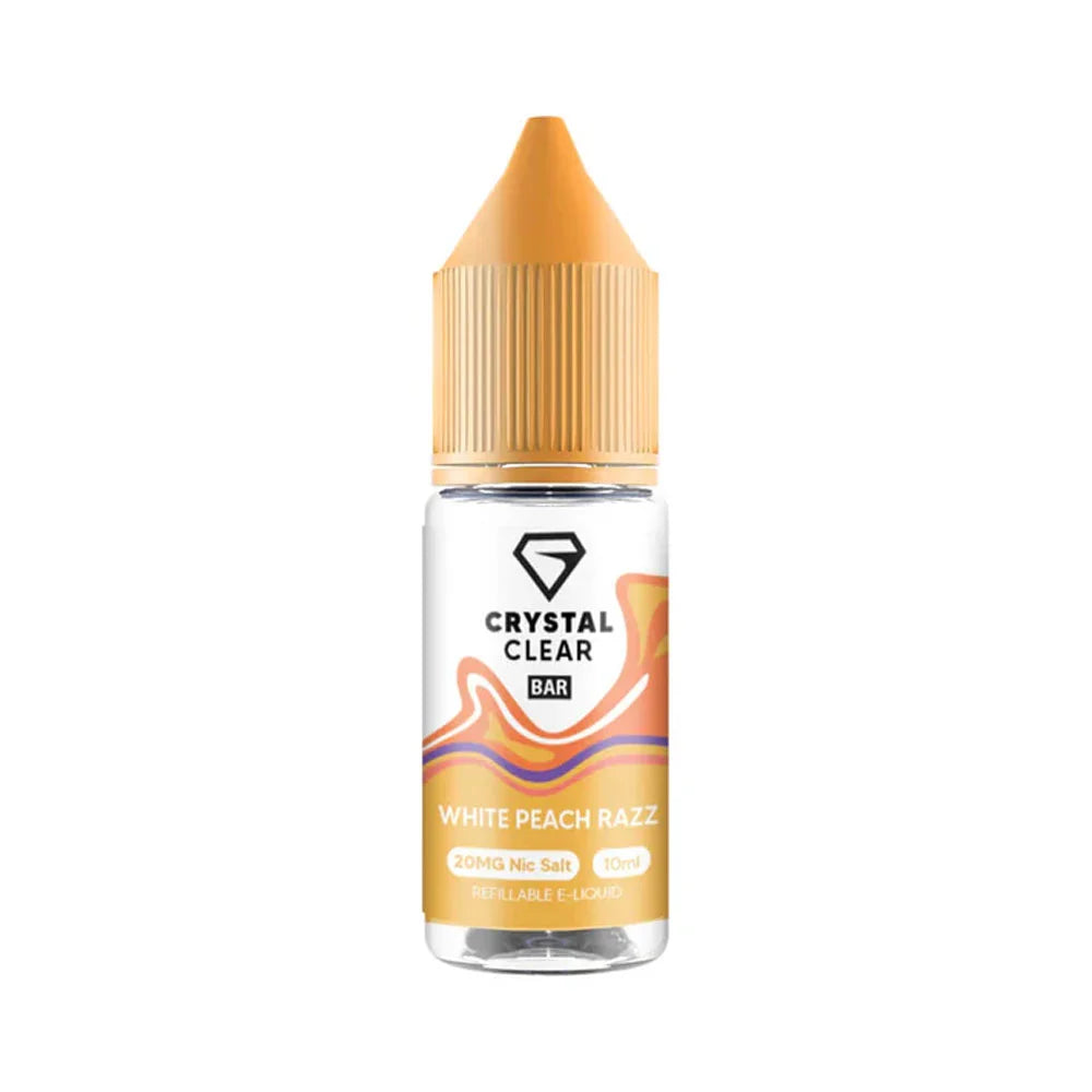Crystal Clear Bar 10ml Nic Salt E Liquid - White Peach Razz
