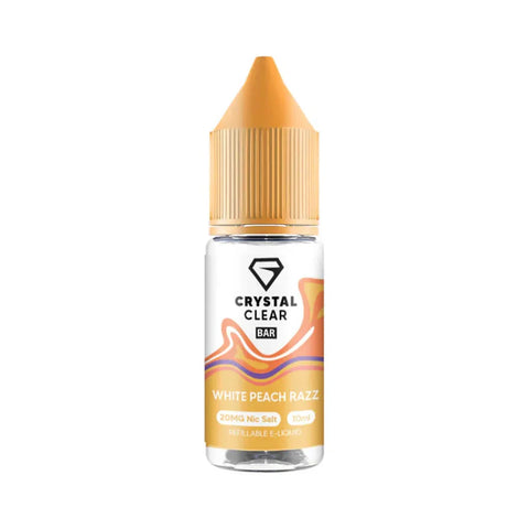 Crystal Clear Bar 10ml Nic Salt E Liquid - White Peach Razz