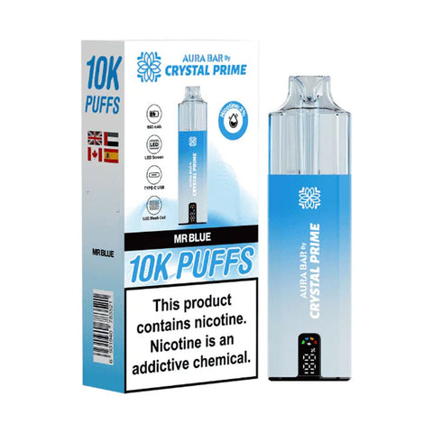 Crystal Prime Aura Bar 10K Prefilled Pod Kit - Mr Blue