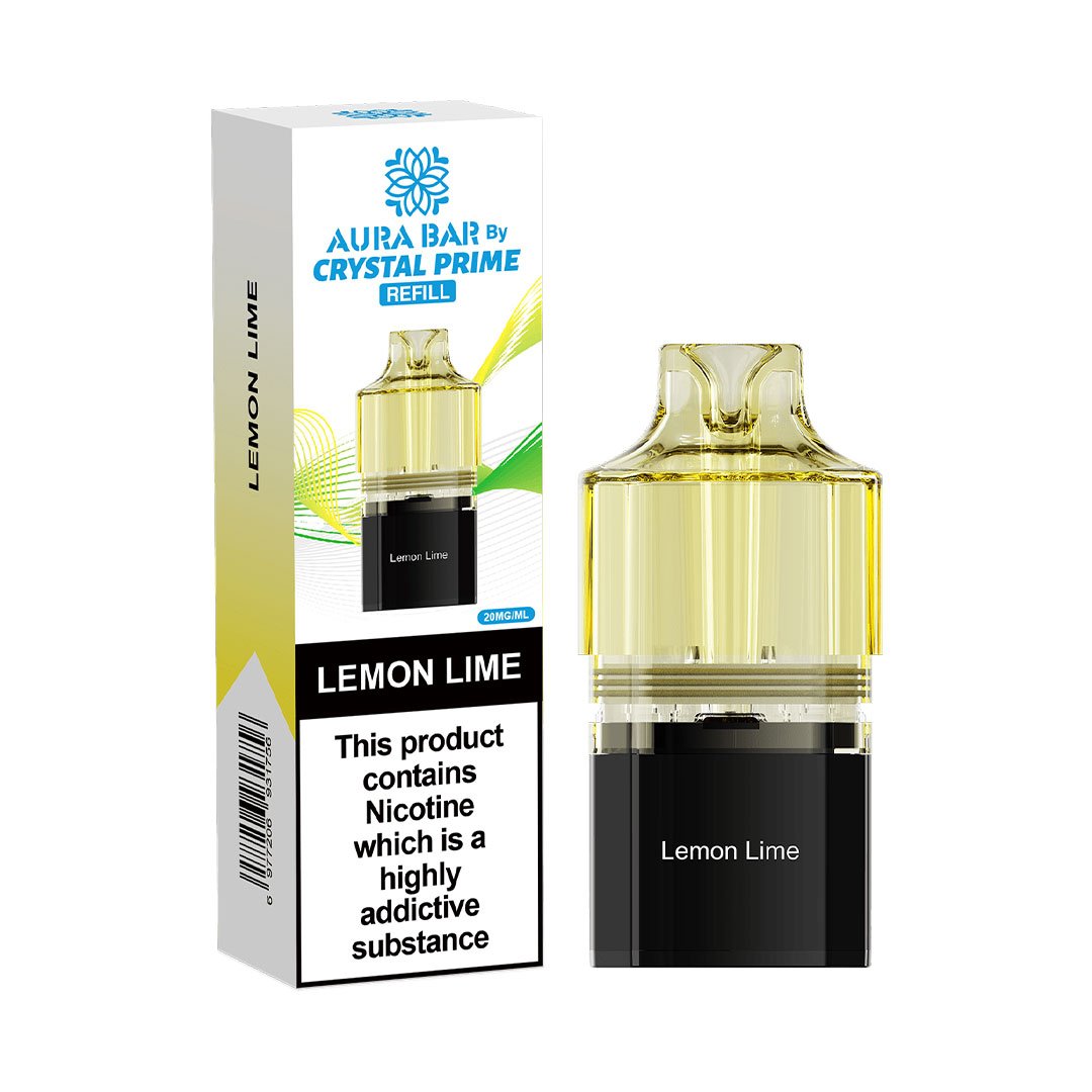 Crystal Prime Aura Bar 10K Prefilled Pods - Lemon Lime