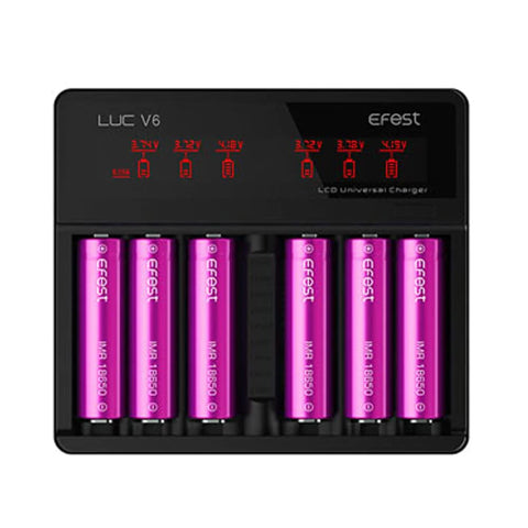 Efest LUC V6 LCD & USB 6 Slots Charger