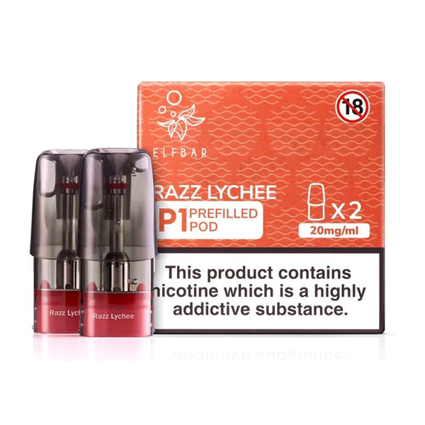 Razz LYCHEE Elf Bar P1 Prefilled E Liquid Pod (Pack of 2)