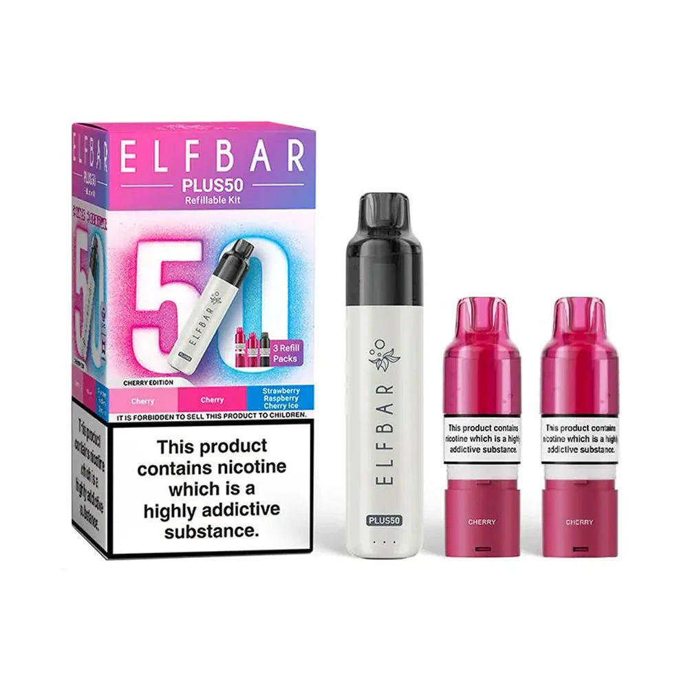 Elf Bar Plus 50 Refillable Pod Kit - Cherry Edition