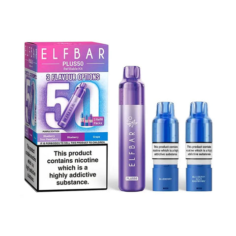 Elf Bar Plus 50 Refillable Pod Kit - Purple Edition