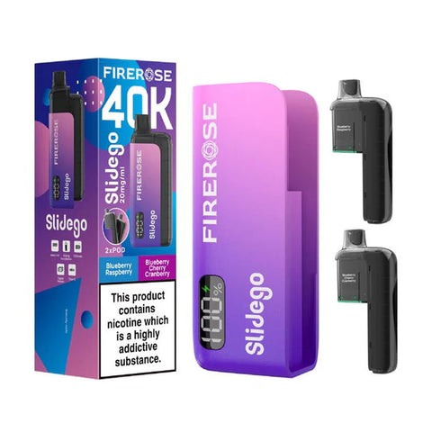 Firerose SlideGo 40k Puffs Prefilled Pod Kit - Blueberry Raspberry / Blueberry Cherry Cranberry