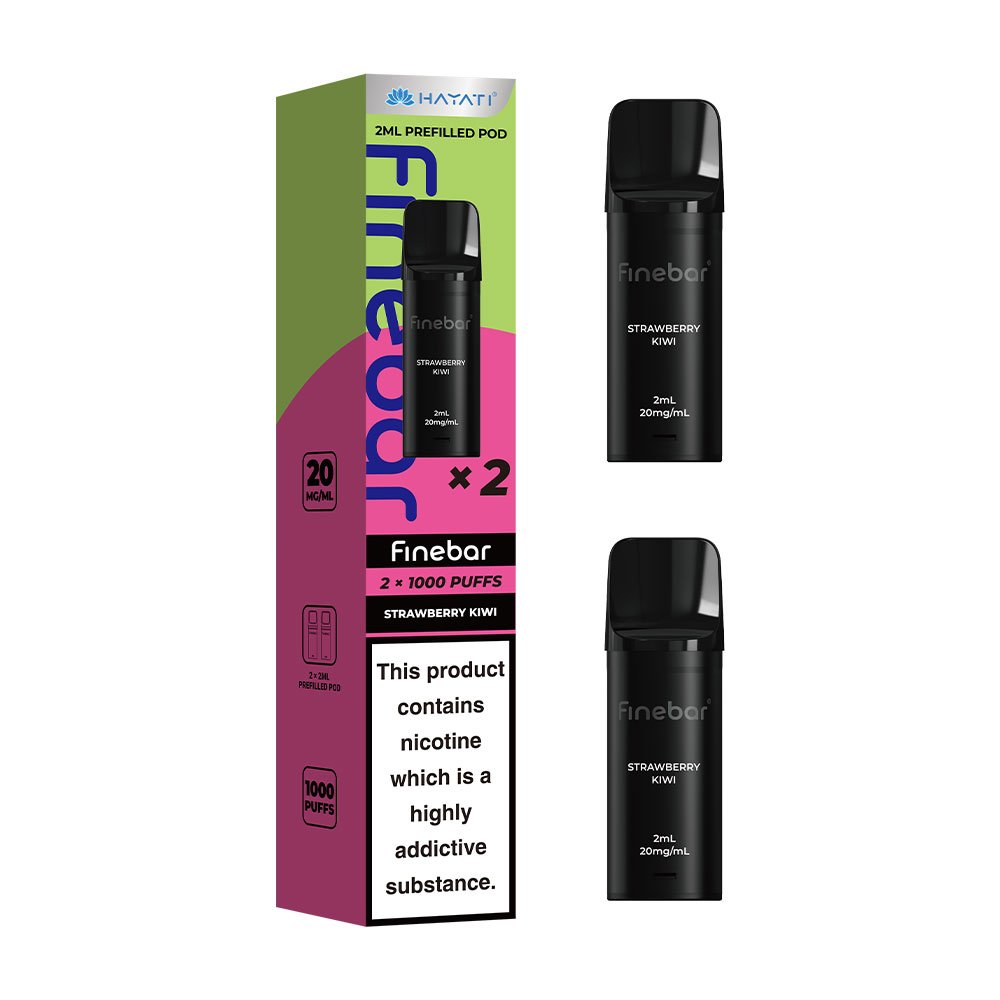 Hayati Finebar 1000 Puffs Prefilled Pods (Pack of 2) - Strawberry Kiwi