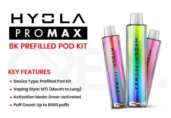 Hyola Pro Max 8K Prefilled Pod Kit features 2