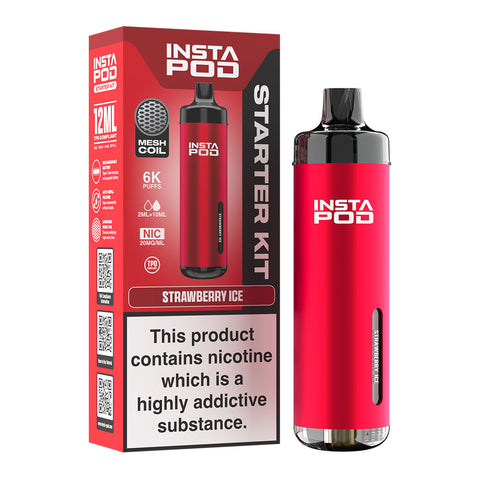 Strawberry Ice-instapods 6k prefilled vape kit