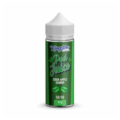 Kingston Pod Juice 50/50 100ml Shortfill Eliquid - Sour Apple Gummy