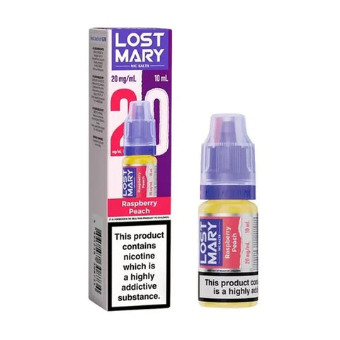 Lost Mary 10ml Nic Salt E Liquid - Raspberry Peach