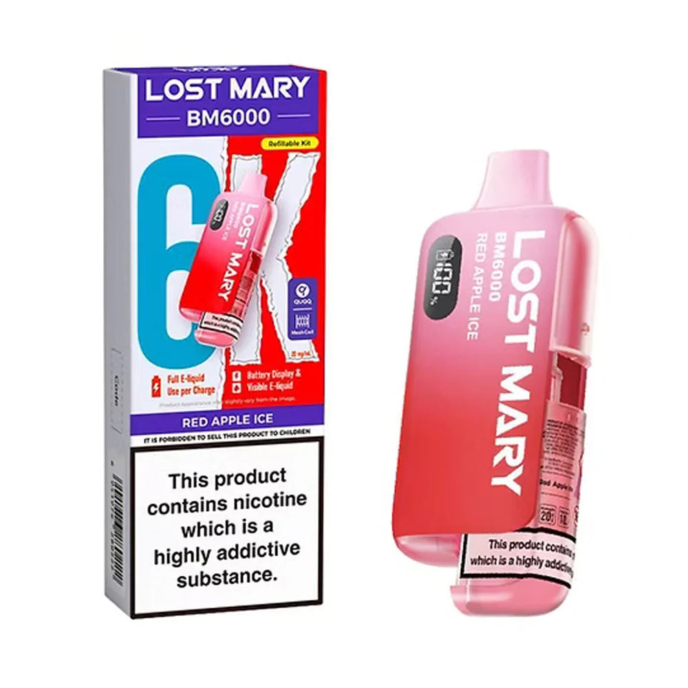 Lost Mary BM6000 Refillable Pod Kit - Red Apple Ice