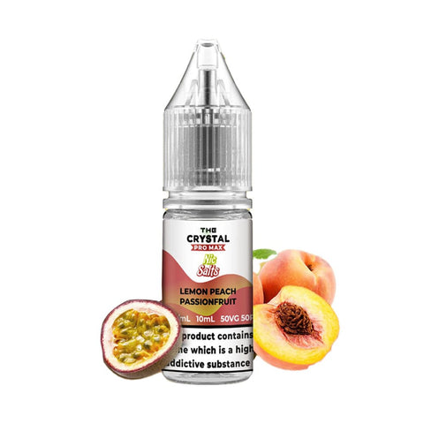 Lemon Peach Pasion Fruit The Crystal Pro Max 10ml Nic Salts E Liquid