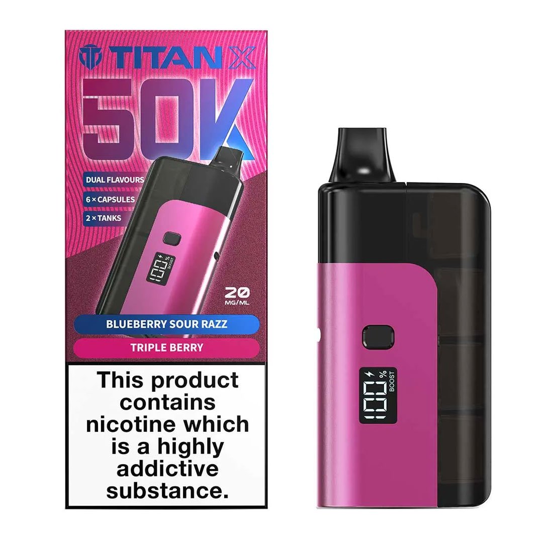 Titan X 50K Prefilled Pod Kit - Blueberry Sour Razz / Triple Berry