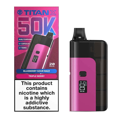 Titan X 50K Prefilled Pod Kit - Blueberry Sour Razz / Triple Berry