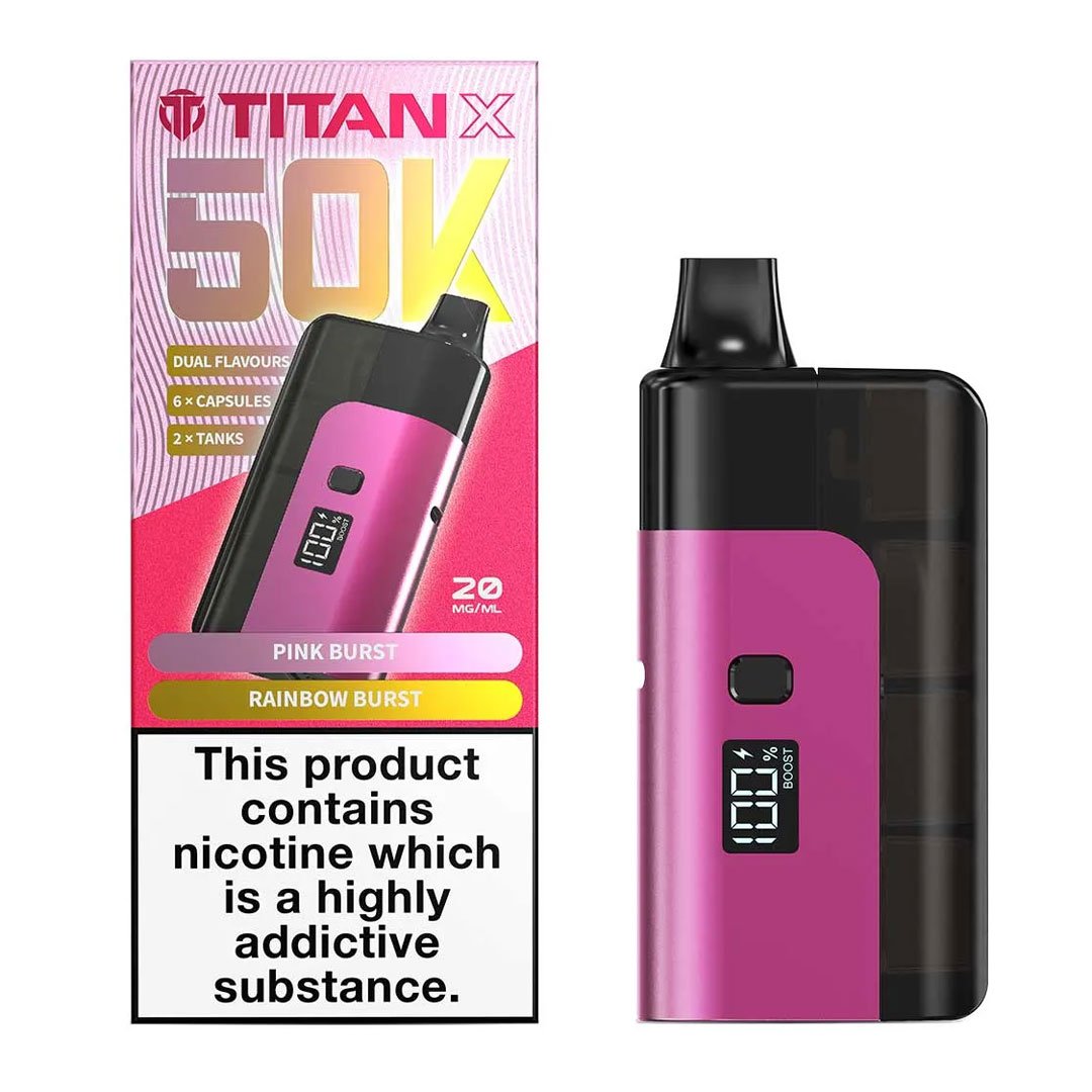 Titan X 50K Prefilled Pod Kit - Pink Burst / Rainbow Burst