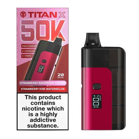 Titan X 50K Prefilled Pod Kit - Strawberry Raspberry Cherry / Strawberry Kiwi Watermelon